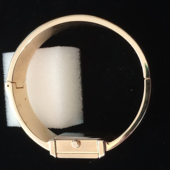 Faux topaz bracelet locket watch